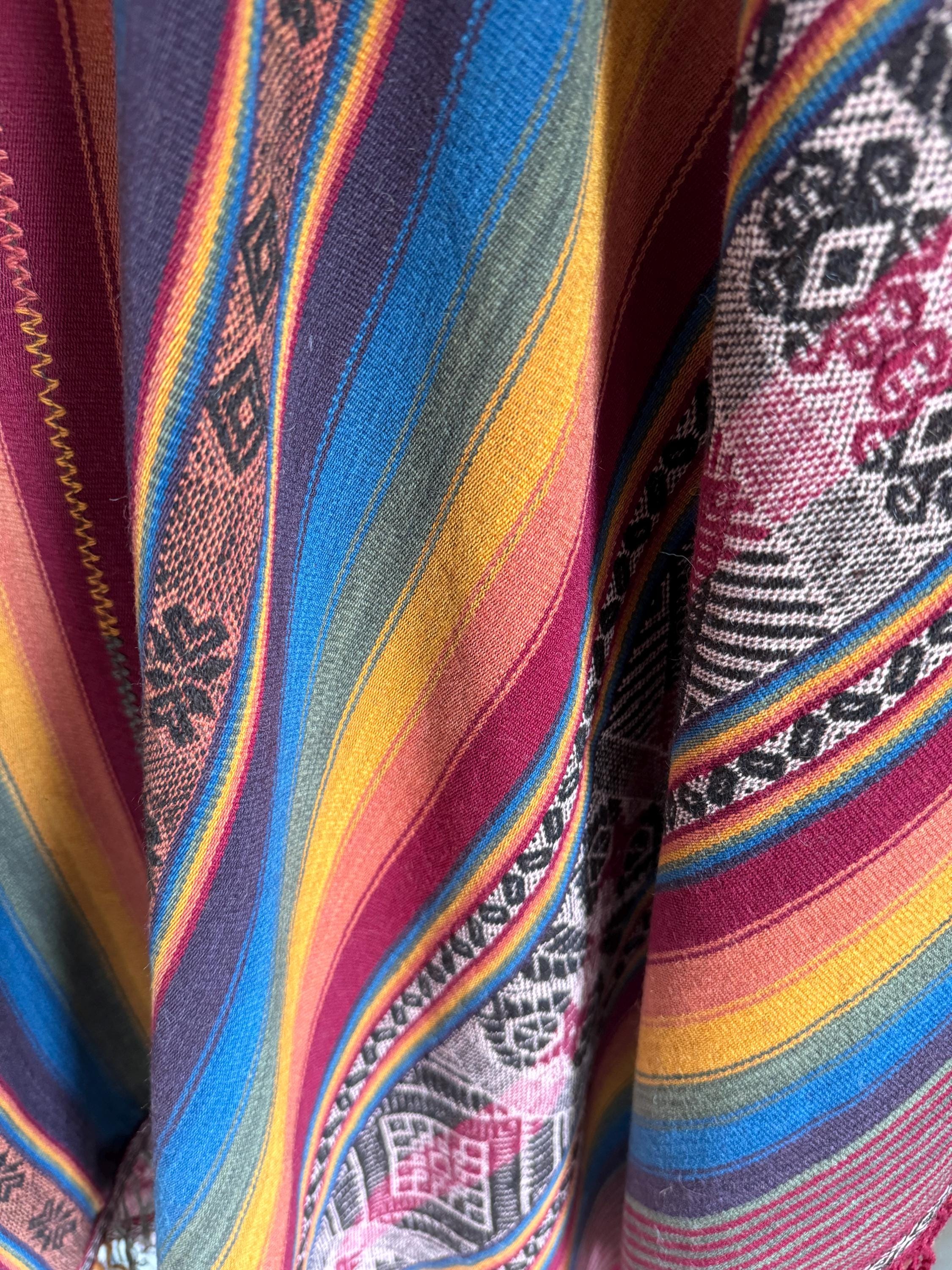 Multicolor Ruana Peruvian Handwoven Vegetable Dyed Wool and Alpaca ...