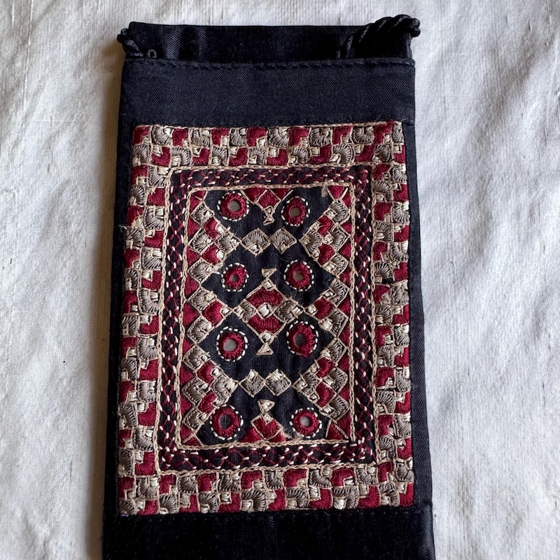 Kutch Dhebariya Hand Embroidery Cotton Pencil Pouch