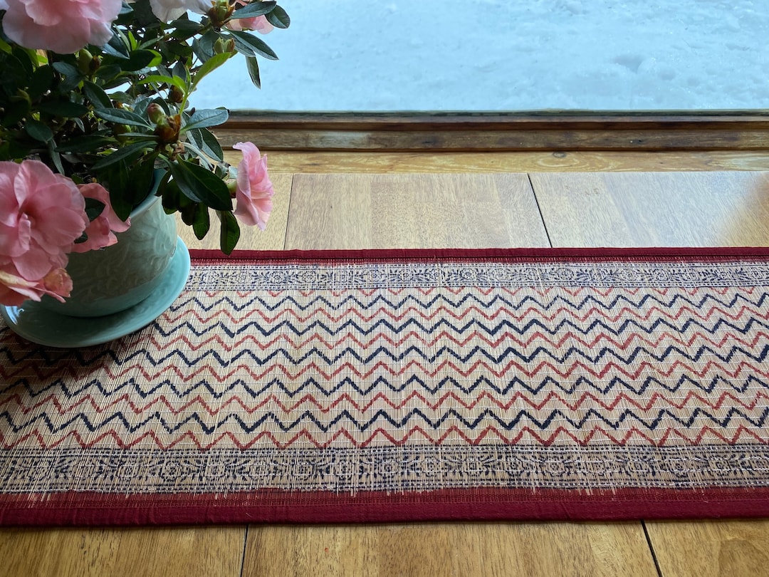 Multicolor - Natural Bamboo Bagh Block Printed Dining Table Runner 29 main image 0