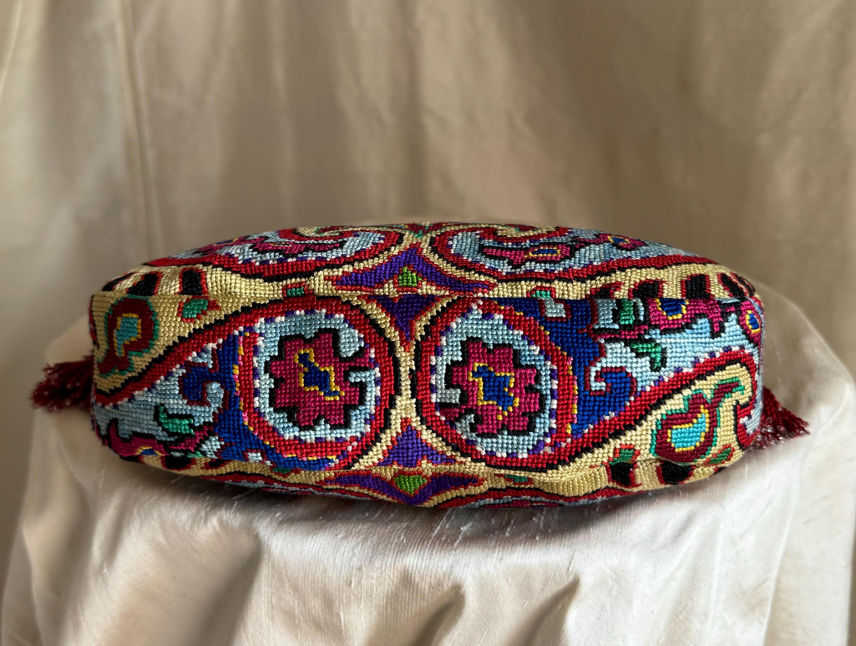 刺繍ハンドバッグ シルク クロスボディ ウズベキスタン 民芸品 中 