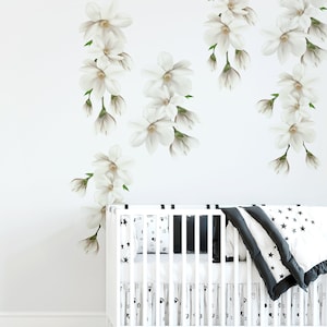 White Magnolia Wall Decal Set