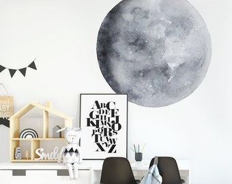 Blue Moon Watercolour Decal