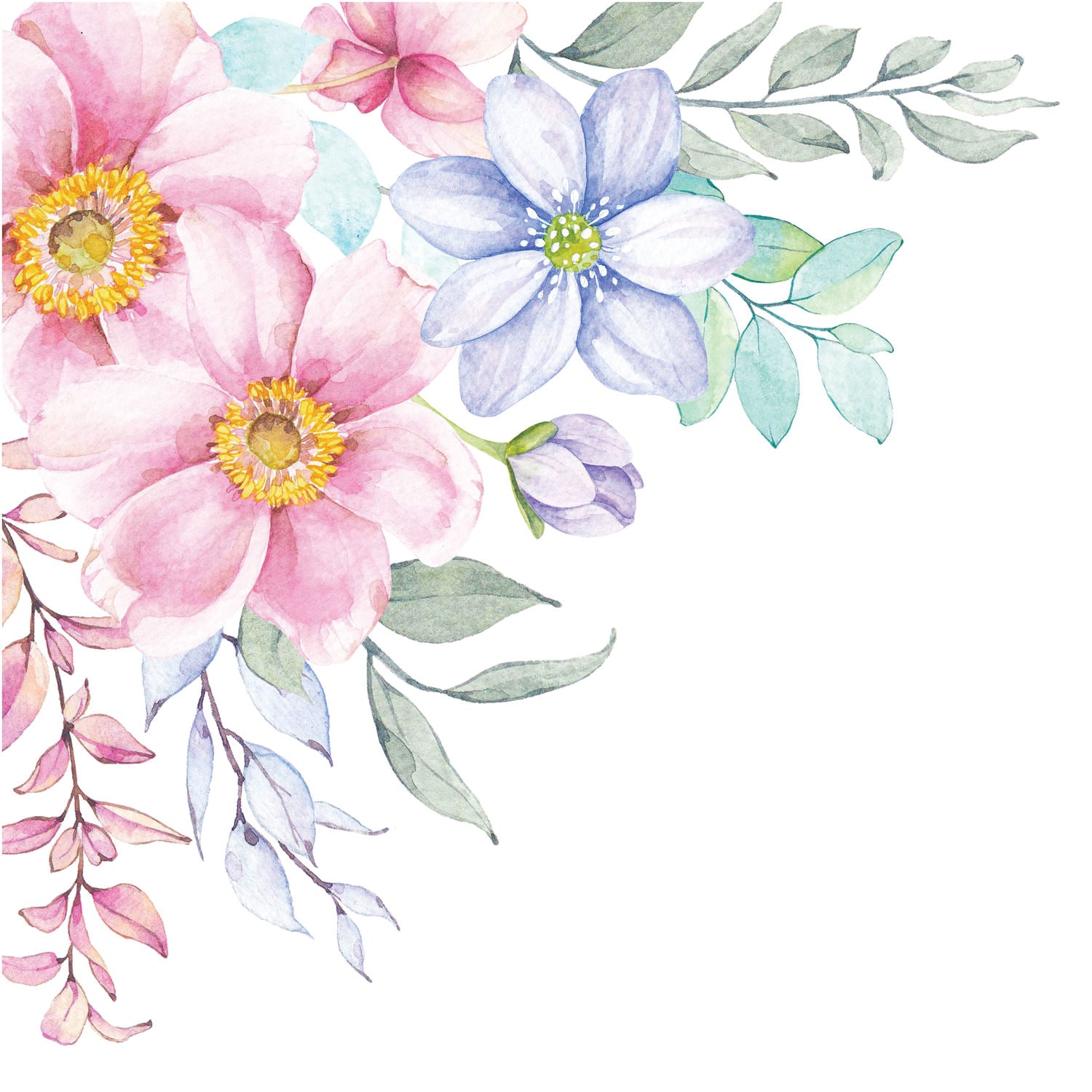 Spring Flowers Corner Wall Decal Etsy Australia