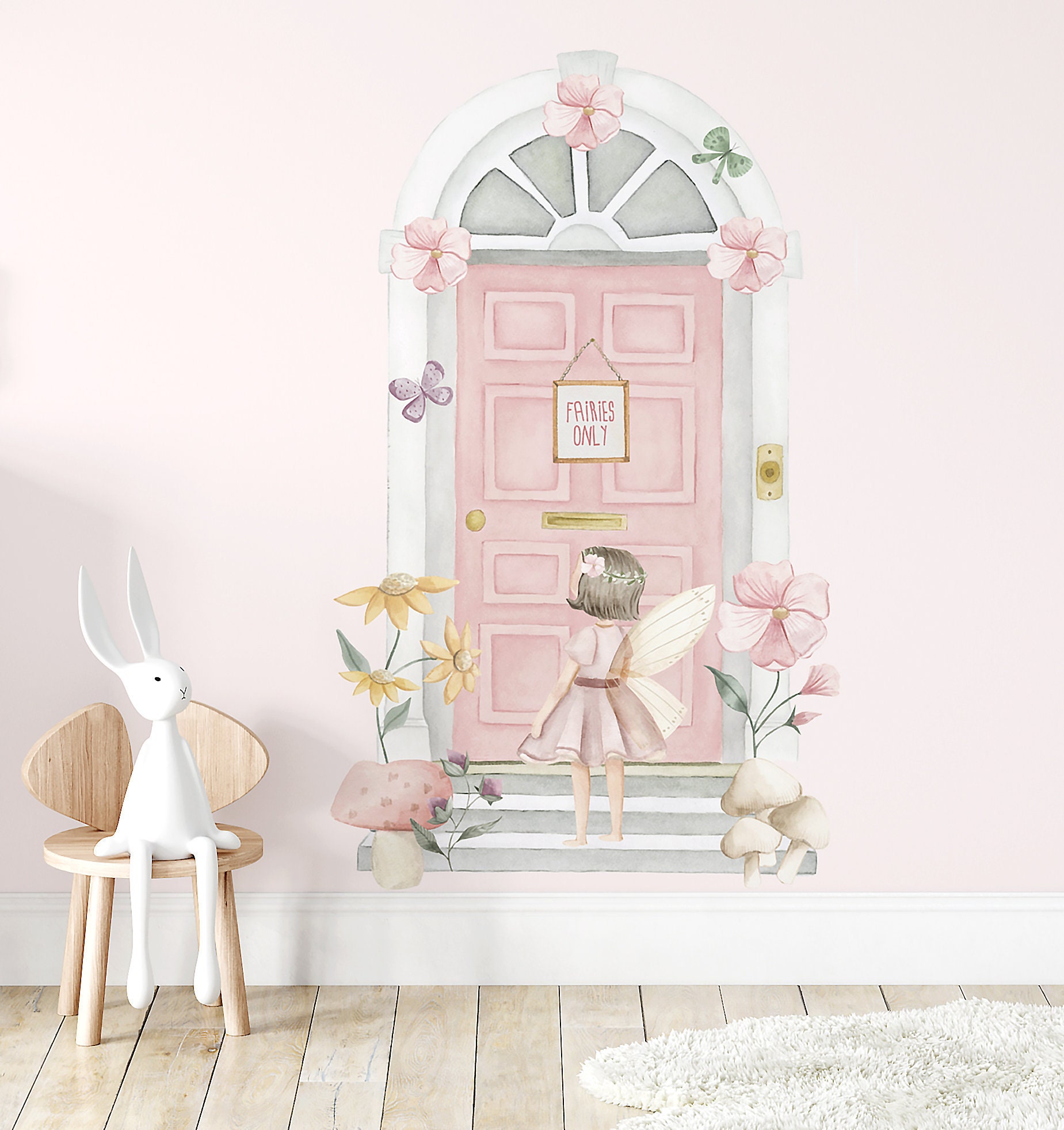 Flower Fairy Door Decal - Etsy UK