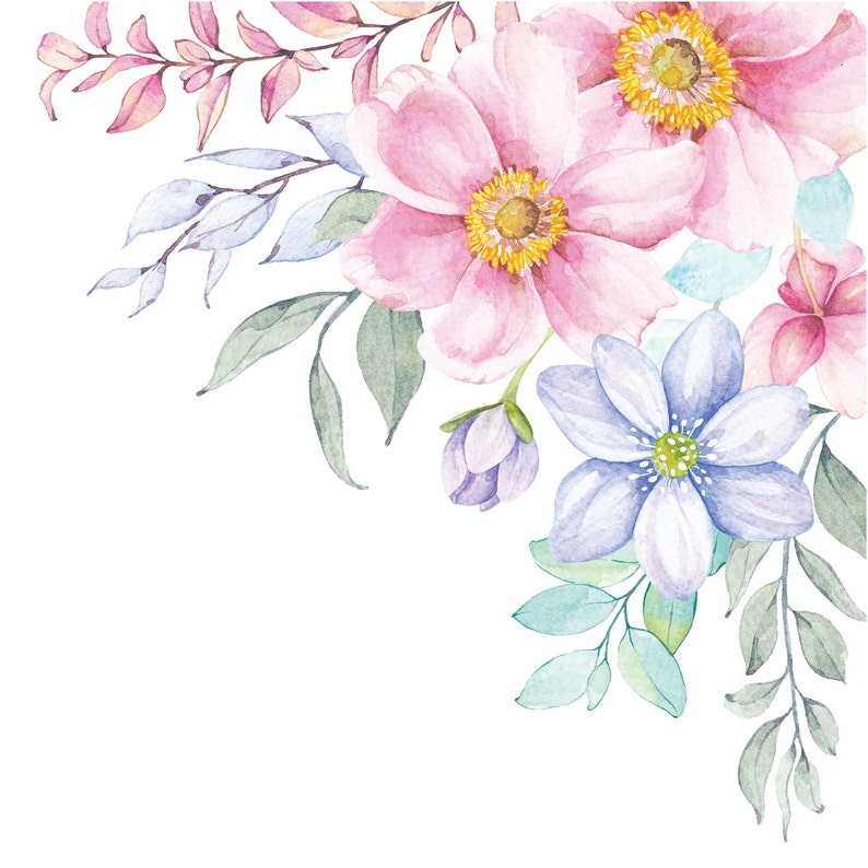 Spring Flowers Corner Wall Decal image 2