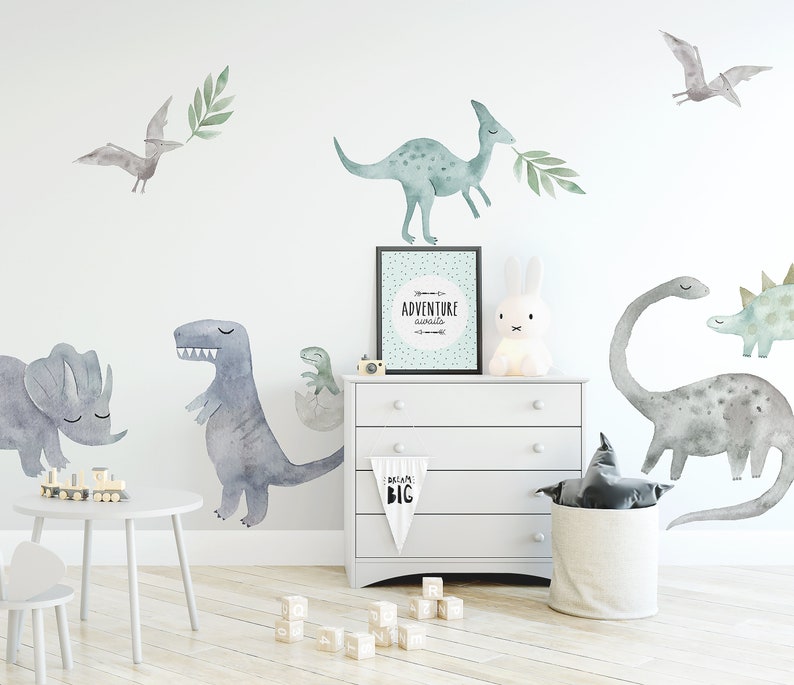Papel de parede decoraçao quarto dinossauro adesivo de parede