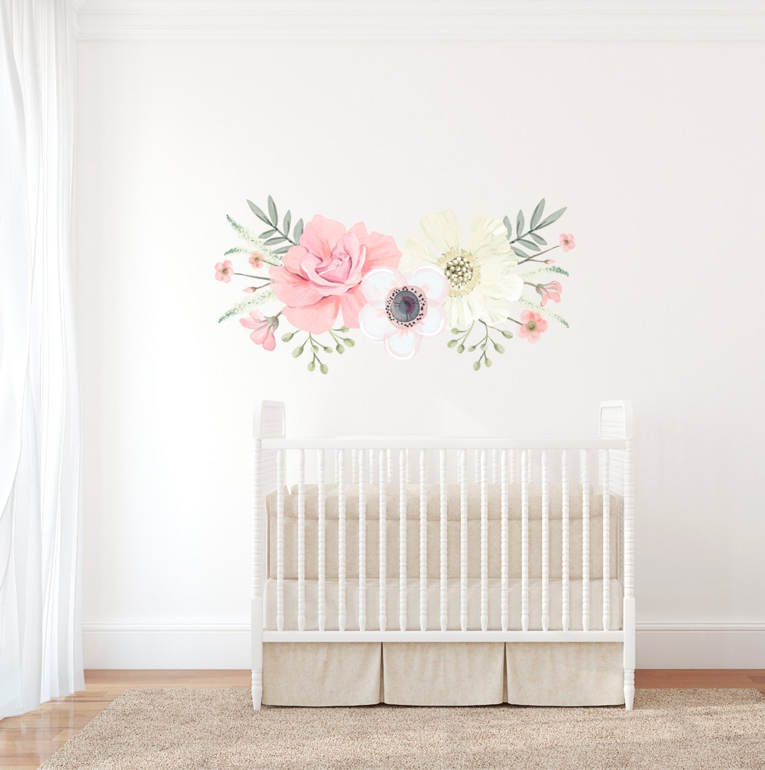 Large Boho Floral Wall Decal - Etsy