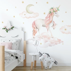 Unicorn Wall Decal Sticker Mural Poster Print Art Kids Girls Bedroom Decor  CT76 