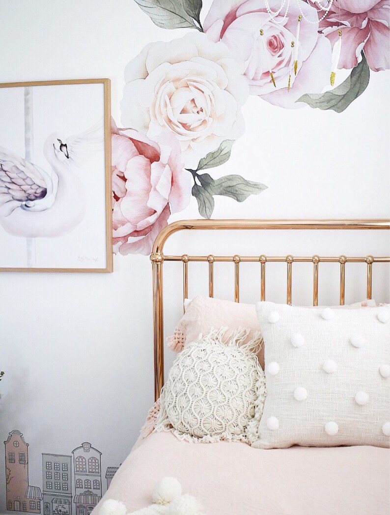 Peony & Rose Individual Wall Decals - Etsy Canada