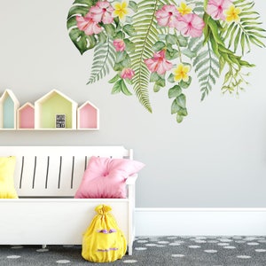 Individual Tropical Flowers for Greenery Wall Decal