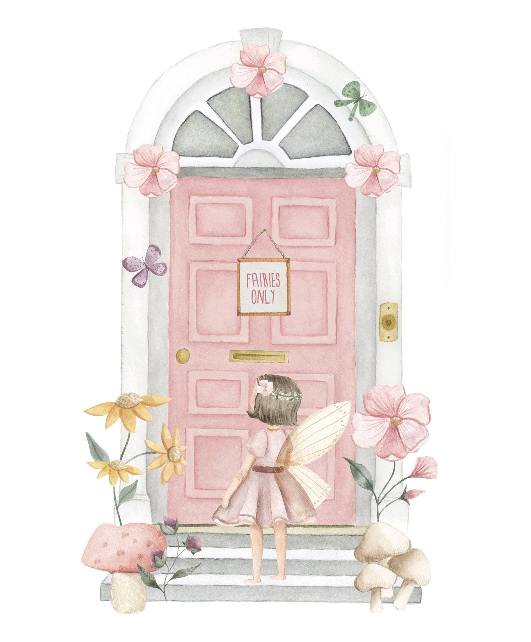 Flower Fairy Door Decal - Etsy
