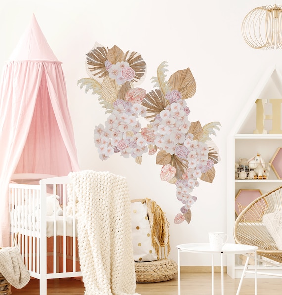Orchid Rose And Pampas Decal Set Etsy India