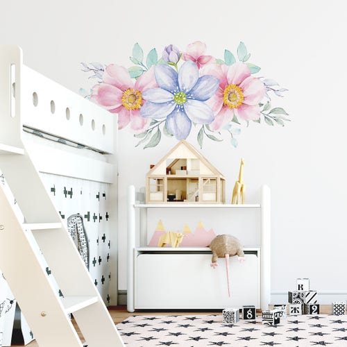 Daisy Garden Removable Flowers Wall Decal Baby Girl Nursery Etsy
