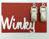 Microphone Charms Radio Pendant Unique Hard-to-Find Vintage Made in the USA by Winky Dutch 2pc