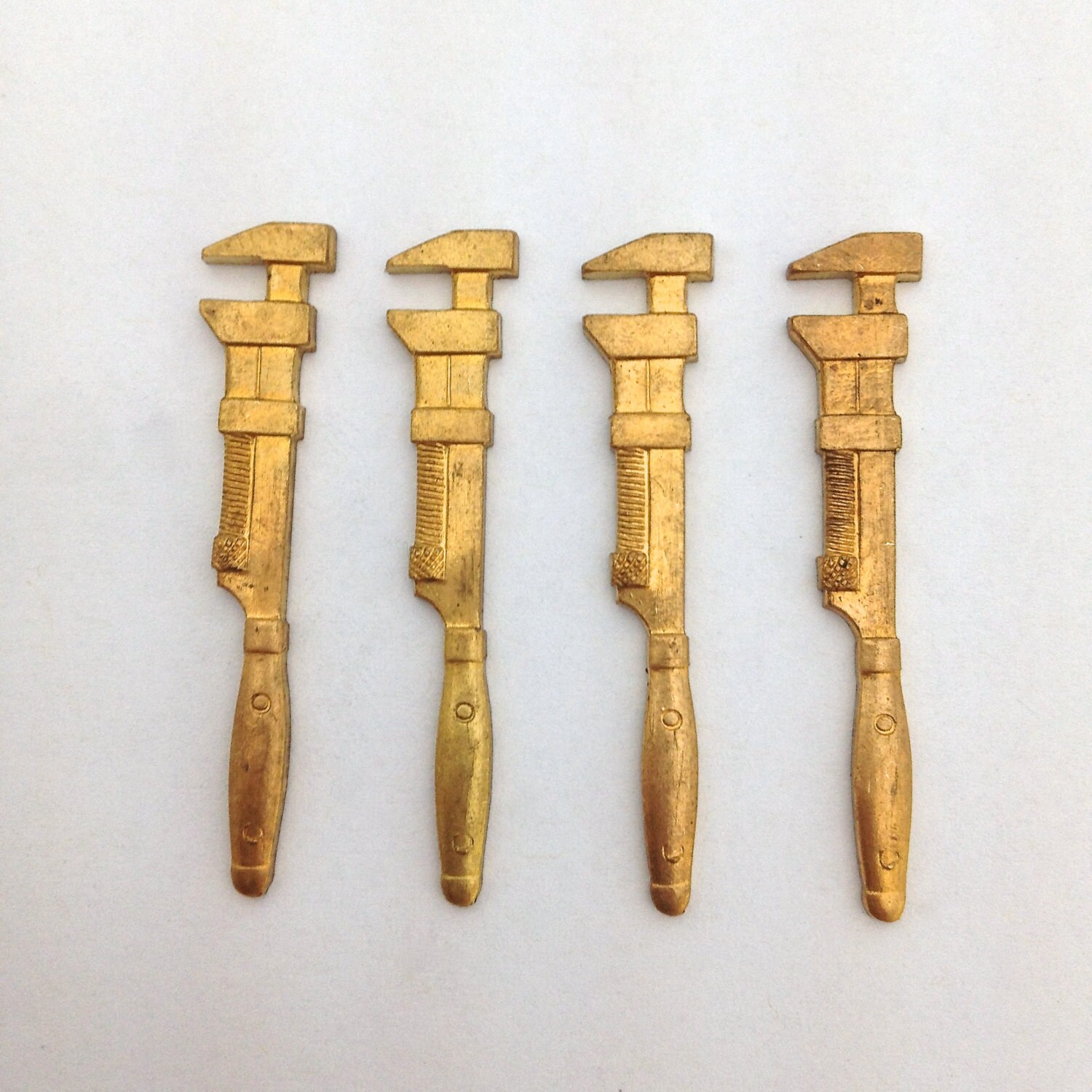 Vintage Mini Wrench // Raw // 9mm x 46mm // Brass // Pipe Etsy