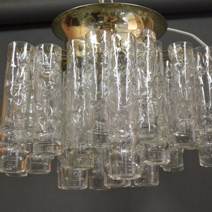 Doria Fürth Ceiling lamp  Hand blown Crystal Glass Tubes - Chandelier Pendant Germany (2)  - Mid Century 60s / 70s- model# 5253/13