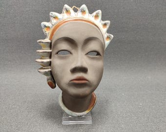 Karlsruhe Majolika mask - Bali 3982 wall mask - vintage retro