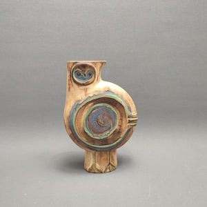 Eva Fritz Lindner ceramic Owl - Bird  - Karlsruhe Majolika - Studio ceramic  - mid Century -