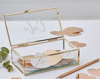 Livre d'or boîte en verre personnalisable "baptême brush"