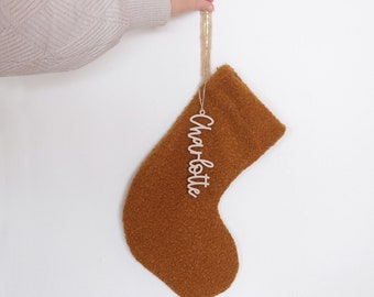 Chaussette de Noël caramel personnalisable