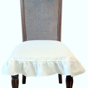 Sale Ivory French Linen Cushion Pad Case Cover for Seat with Zipper For Dining Room Chair