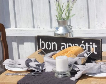 French Linen Table Runner in Dark Gray