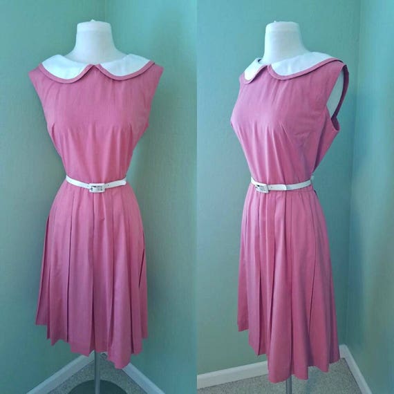 1960s Darling Mode O Day Pink and White Day Dress