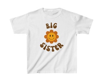 Big Sister Kid's Tee, Kids Tee, Kids T-shirt, Retro tshirt, retro tee, vintage tshirt, hippie tshirt, groovy tshirt, matching tshirt