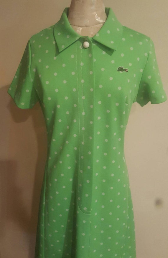 green polka dot shirt dress