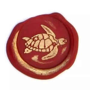 Joli sceau avec une tortue fait main en Europe : pour cachet de cire sur une carte, une enveloppe, idée cadeau...