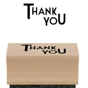 Joli petit tampon "Merci" en bois - Tampon merci