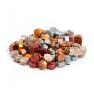 100 granulés de cire multicolore - Granulés de cire pour cachet de cire sur enveloppe, faire-part, cadeau...