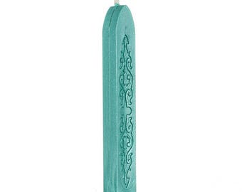 Turquoise blue sealing wax stick - Wax for viride wax stamp, tuquoise green for wax pad