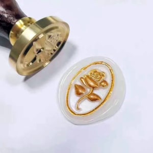 Sceau à cacheter ovale avec une rose pour tampon de cire ovale, pour faire un tampon de cire 3D sur un paquet cadeau, une carte fait main...