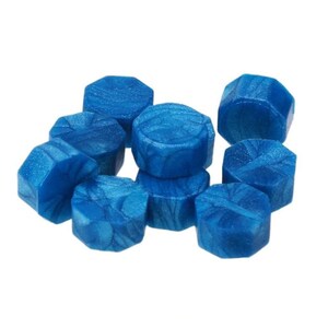 100 granulés de cire bleu pour sceau - Granulés de cire pour cachet de cire bleu sur paquet cadeau, enveloppe, postcrossing, DIY...