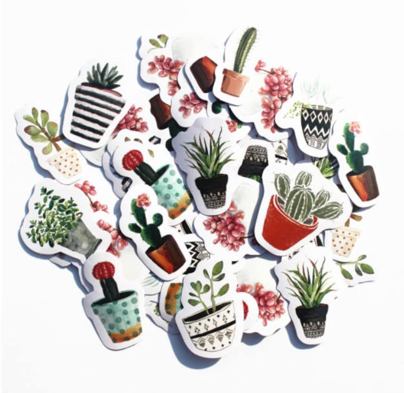 45 Cactus Stickers Sticker Cactus for DIY Scrap Etsy UK
