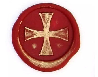 Pretty seal of the Templar Crosses handmade in Europe: for wax seal on a card, an envelope, gift idea...