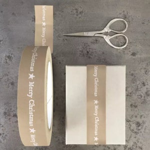 50m Kleberolle in breitem und langem Papier! Maskierungsband Kraft Frohe Weihnachten, für kreative Verpackungen, DIY...