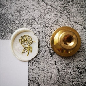Sceau pour cachet de cire avec une fleur - Sceau pivoine pour carterie, emballage DIY, déco, cadeau fête des mères...