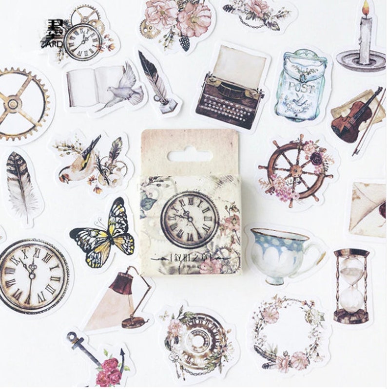 46 petits stickers vintage autocollants motifs rétro Etsy