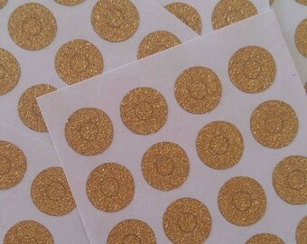 1 planche de 24 petits oeillets dorés à paillettes - Oeillet papier glitter or