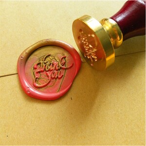 Sceau pour cachet de cire "Thank you" ("Merci") - Sceau merci pour mariage, déco...