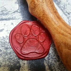 Selo para carimbo de cera de pata de cachorro - Selo de pata de cachorro para convite, carta, decoração...