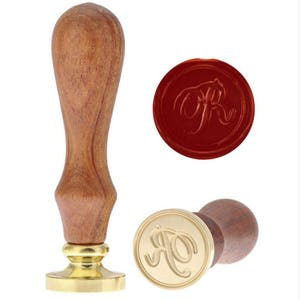 Sceau lettre R cursive - Cachet de cire R alphabet cursif