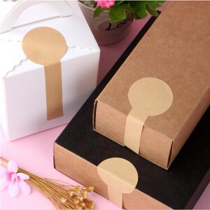 40 autocollants de fermeture en papier kraft pour emballage artisanal, paquet cadeau, DIY...