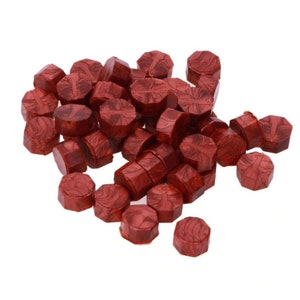 100 granulés de cire rouge brillante pour cachet de cire - Cire rouge brillante à utiliser avec un sceau à cacheter