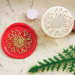 Sello de cera de girasol: para estampar con cera sobres, artesanías, ramos...