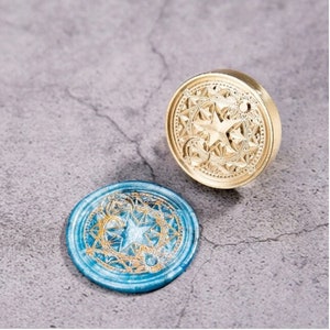 3cm - Sceau à cacheter avec étoile, lune, soleil - Sceau pour tampon de cire sur enveloppe, DIY, emballage cadeau...