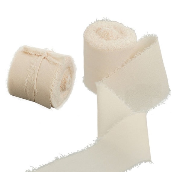 5m of white chiffon ribbon - White chiffon to decorate an envelope, a gift,  a handmade creation