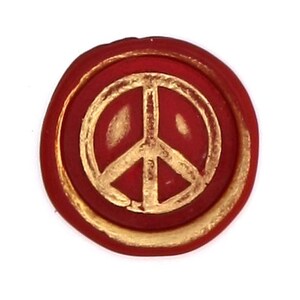 Joli sceau Peace and Love fait main en Europe : pour cachet de cire sur une carte, une enveloppe, idée cadeau...